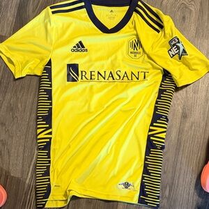 Adidas Nashville SC Yellow and Navy Soccer Jersey